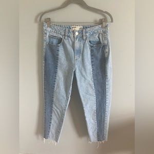 Symmetrical Patchwork Straight Leg Jeans